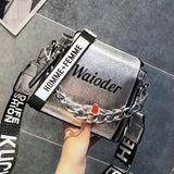 Laser Women Letter Shoulder Bag Handbag PU Messenger Bags For Lady Crossbody