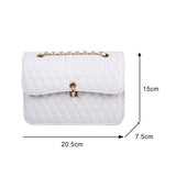 Lattice Pattern PU Shoulder Messenger Bag Women Chain Handbag