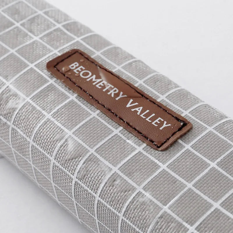 Cartoon Lattice Pencil Case High Capacity Bag