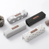 Cartoon Lattice Pencil Case High Capacity Bag