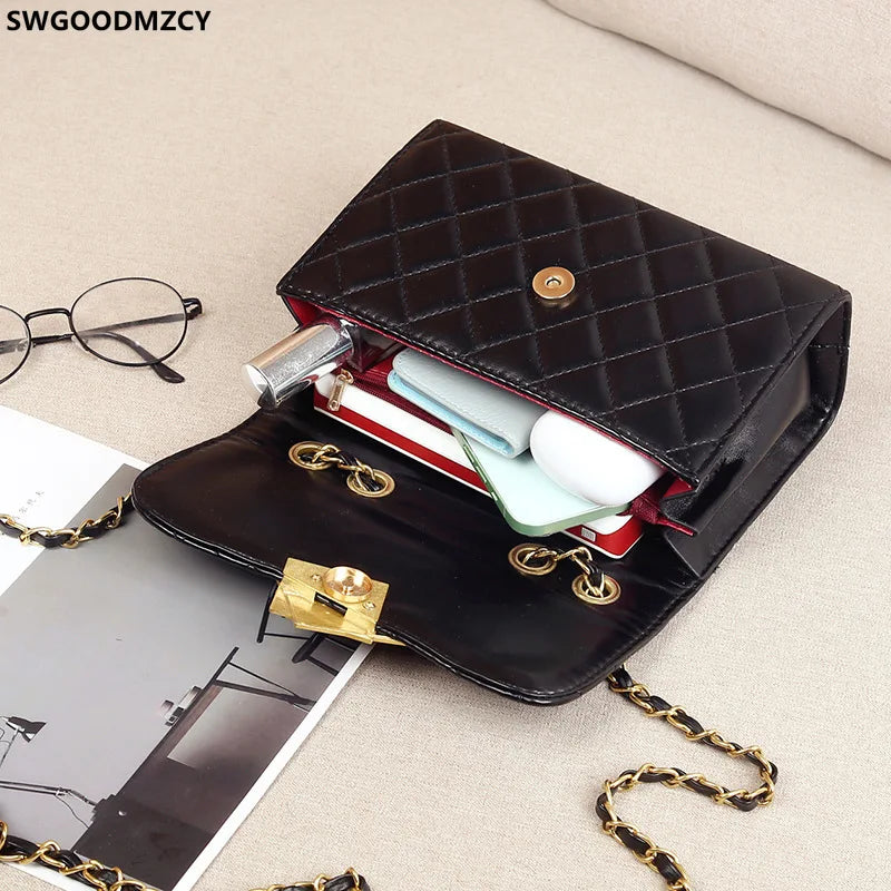 Leather Crossbody Shoulder Bag Women Chains Taschen