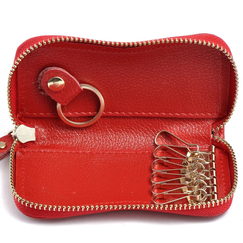 Leather Car Key Bag Zero Wallet Cow Bag for Boys and Girls