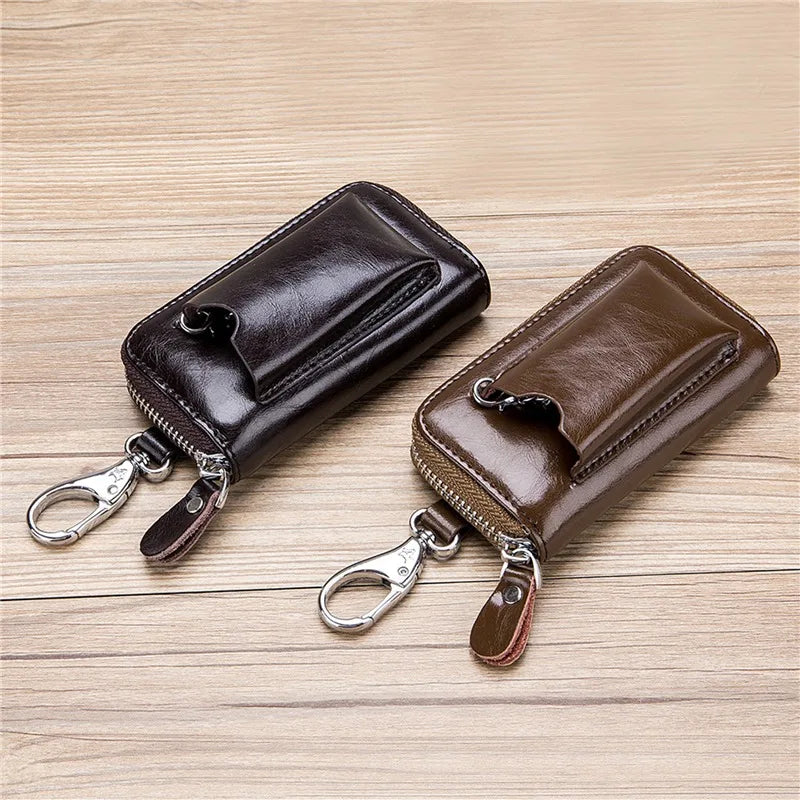 Men's Leather Car Key Holder & Wallet