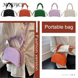 Leather Shoulder Handbag Women Semicircle Pleated Niche Crossbody Bag