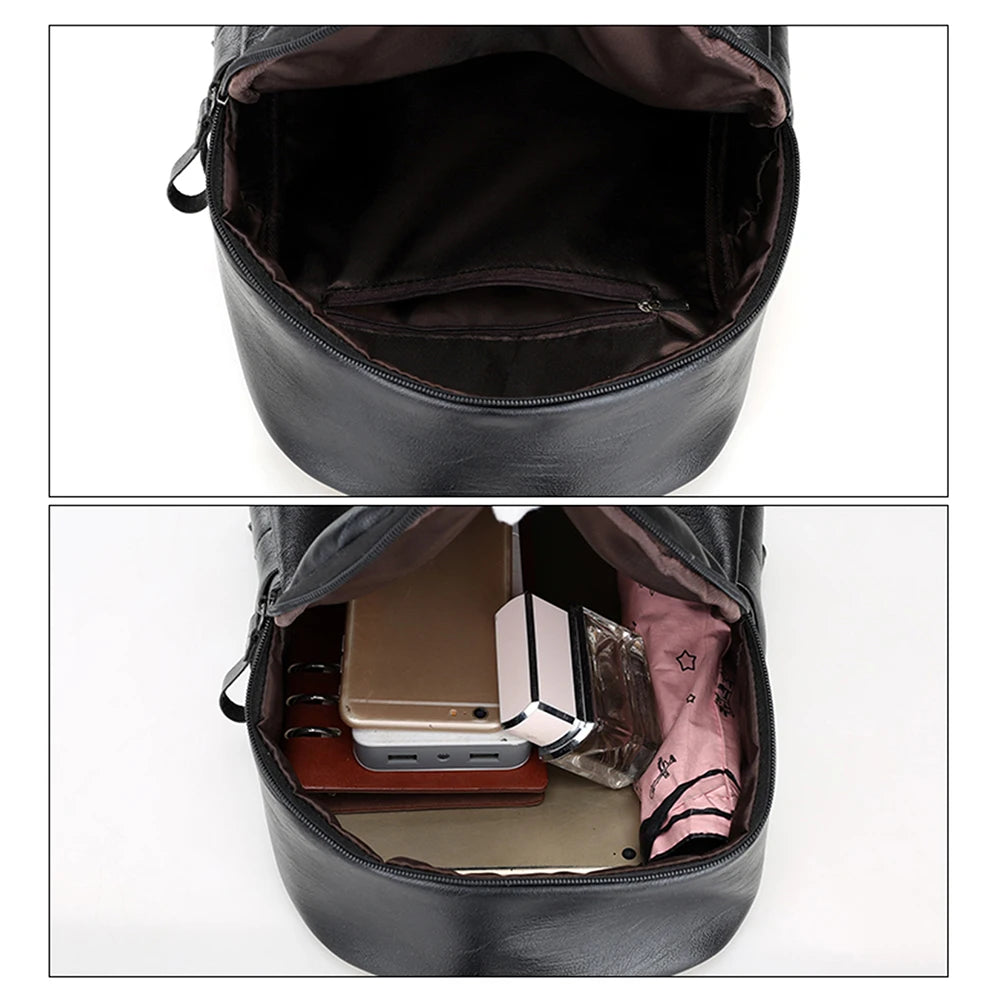 Vintage Leather Women Backpack Daypack Teenager Travel Rucksack