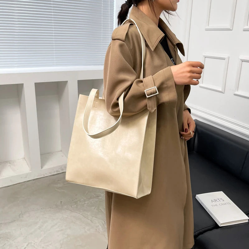 Leather Women Bag Single Shoulder Totes Woman Shopper Shoulder Bag