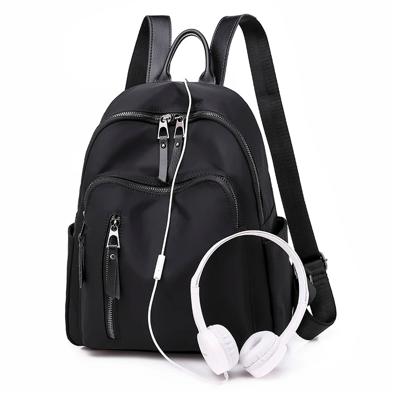 Leather Women School Backpacks High Girl Shoulder Bags