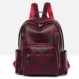 Large PU Leather Women's Backpack Travel Bag