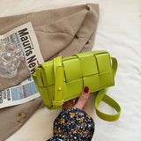 Leather Woven Small Waist Bags For Women Shoulder Bag
