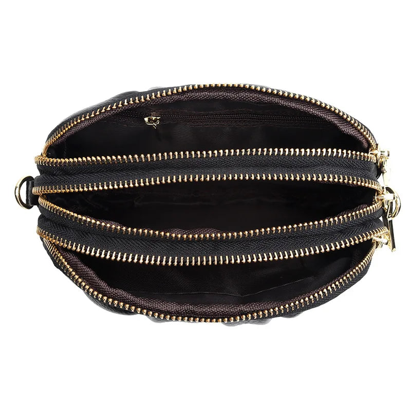 Women's Leather Messenger Bag Large Capacity Soft Shoulder Bag