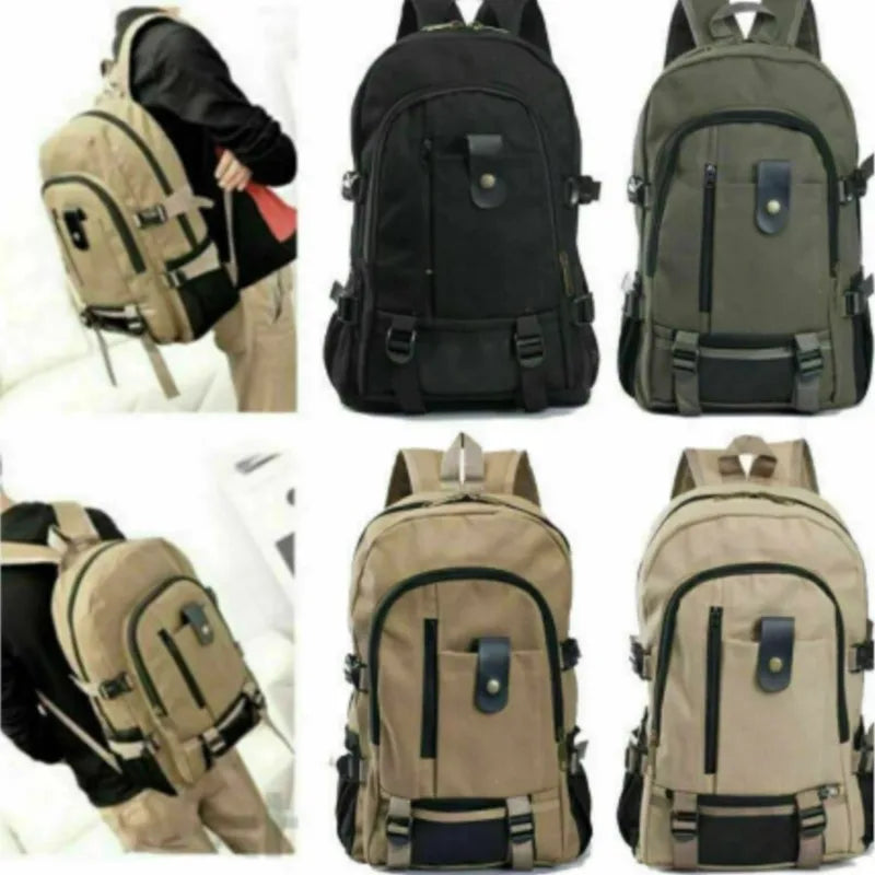 Canvas Travel Backpack Large Capacity Rucksack Teen Sport School Bag Mochila