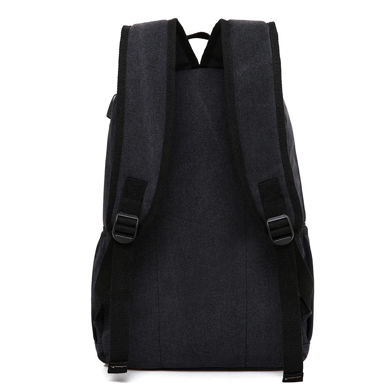 Casual Men School Backpack Travel Canvas College Laptop Bag