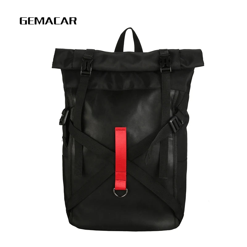 Leisure Unisex Backpack Cloth Student Bagpack Stitching Couple Rucksack
