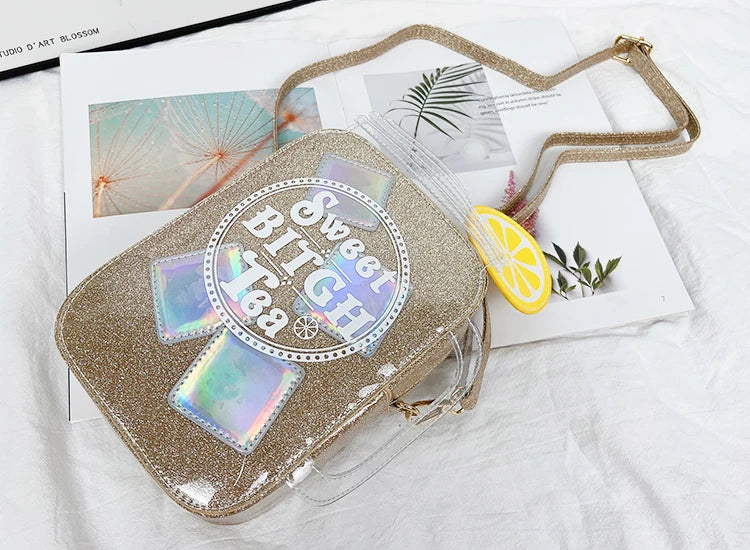 Lemon Tea Cup Shape Shoulder Bag Women Clutch Cartoon Handbags