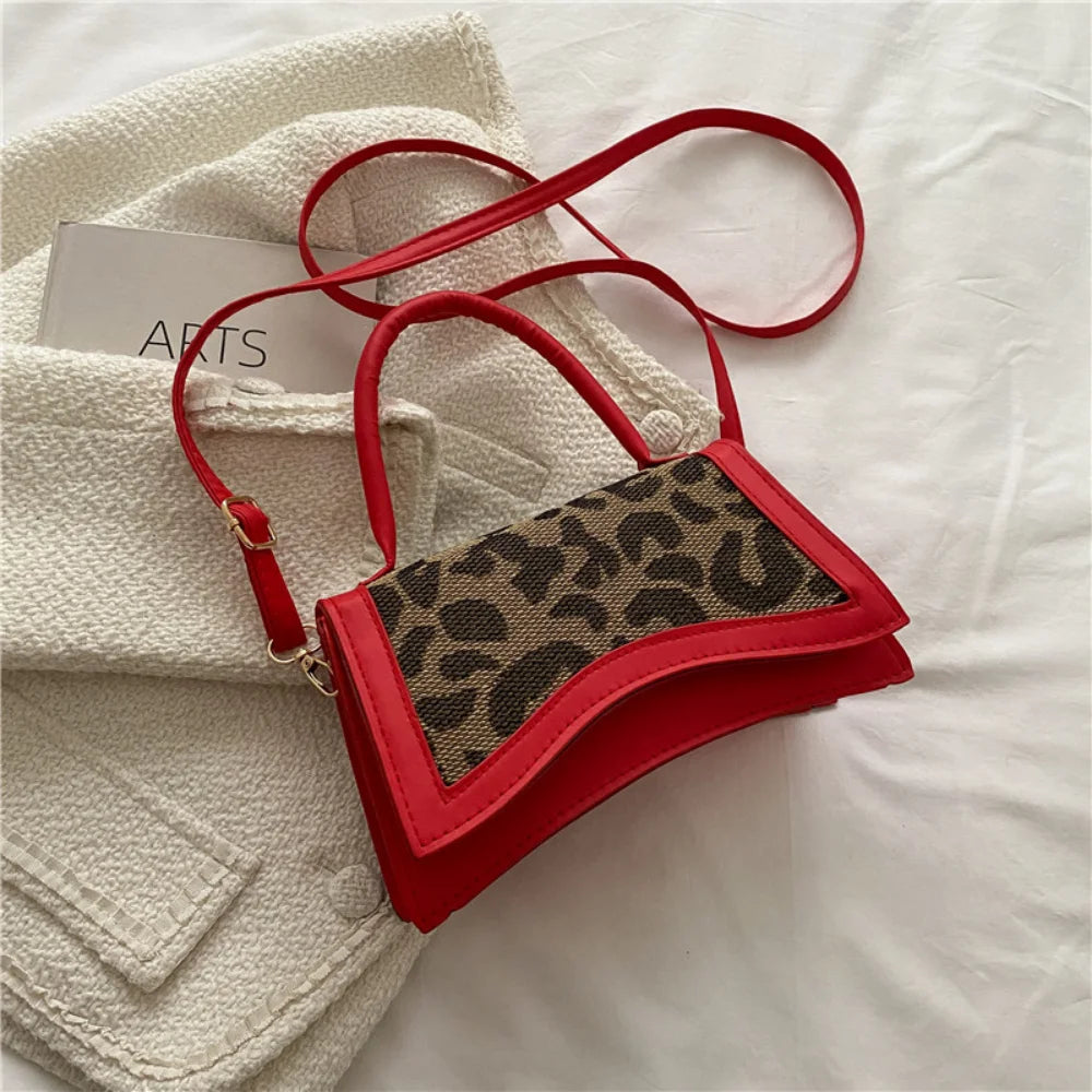 Leopard Leather Crossbody Tote Bags Women Shoulder Handbags
