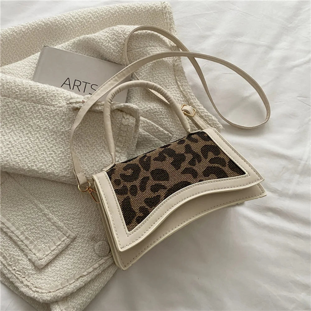 Leopard Leather Crossbody Tote Bags Women Shoulder Handbags