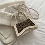 Leopard Leather Crossbody Tote Bags Women Shoulder Handbags