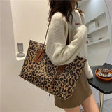 Leopard Pattern Big Bag Women Vintage Large Capacity Shoulder Bag