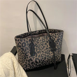 Leopard Pattern Big Bag Women Vintage Large Capacity Shoulder Bag