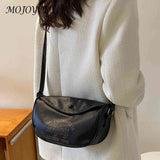 Letter Printed Commute Bag Dumpling Bag PU Leather Casual Portable Soft Large C