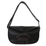 Letter Printed Shoulder Bag PU Leather Casual Portable Large Capacity