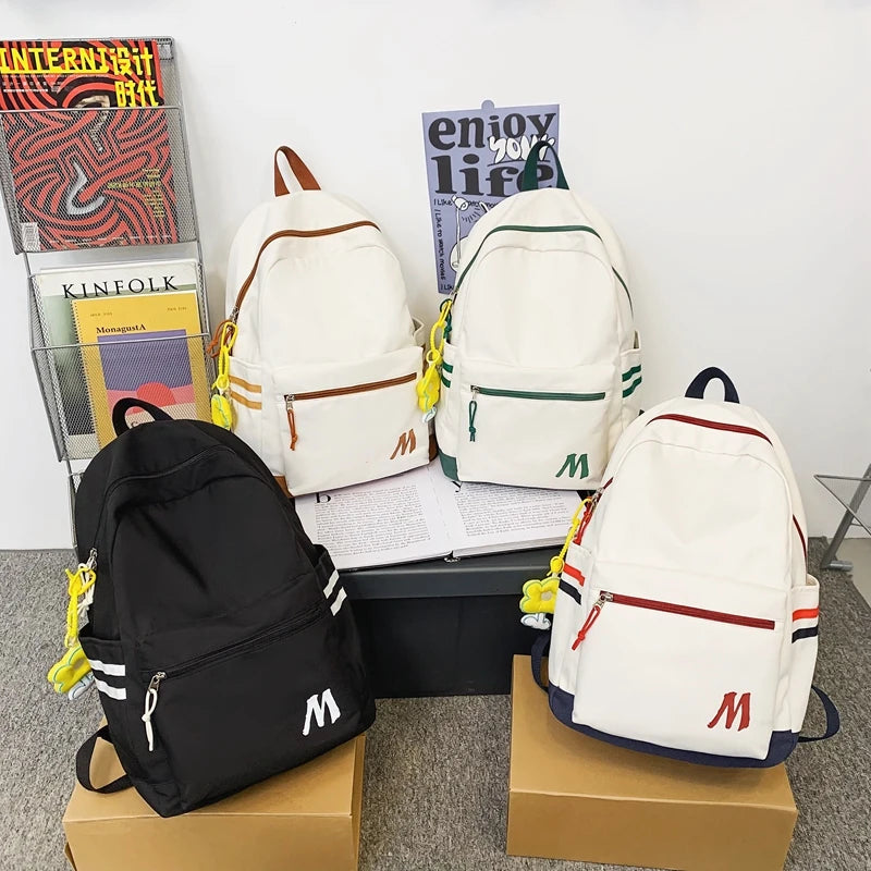 Letter Printing Large Capacity Backpack for College Student School Bag