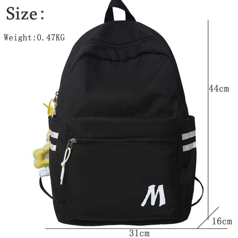 Letter Printing Large Capacity Backpack for College Student School Bag