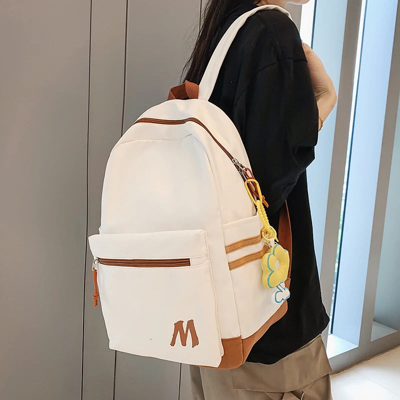 Letter Printing Large Capacity Backpack for College Student School Bag
