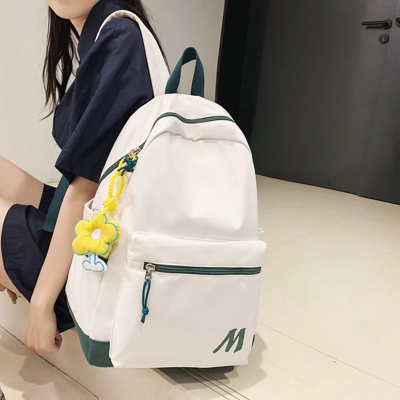 Letter Printing Large Capacity Backpack for College Student School Bag