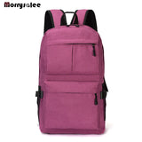 Light Laptop USB Backpack School Book Bag Casual Oxford Man Bag