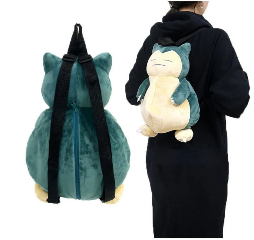 Cartoon Snorlax Plush Doll Backpack Kindergarten School Bag