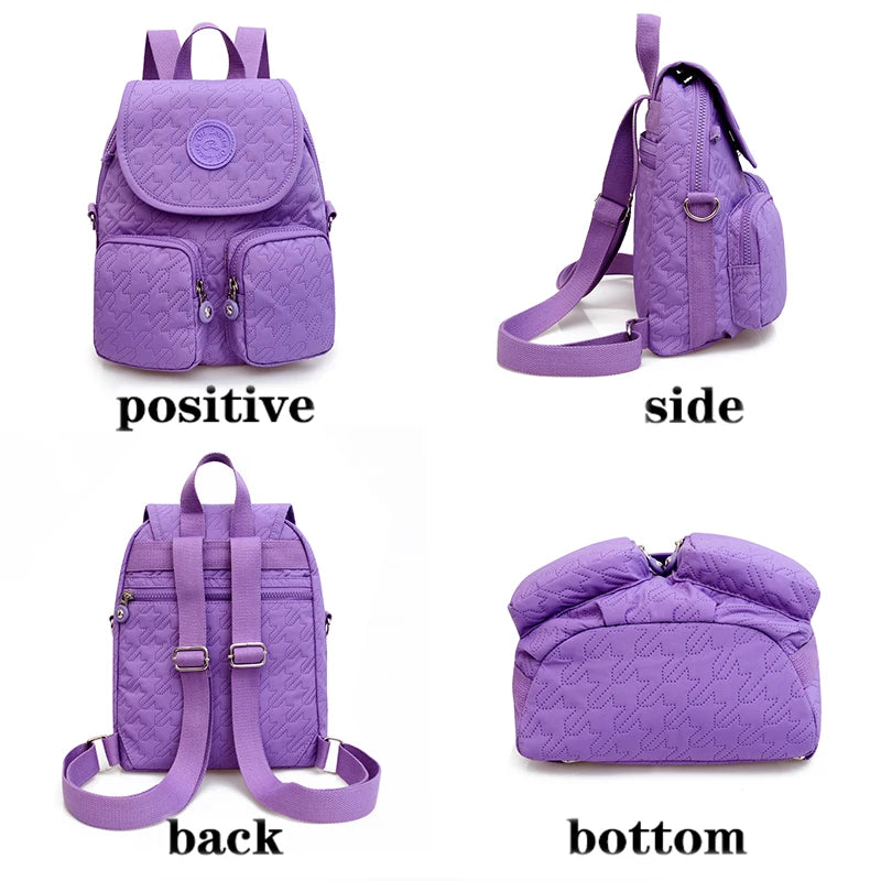 Waterproof Nylon Backpack Large Capacity Anti Theft Schoolbag