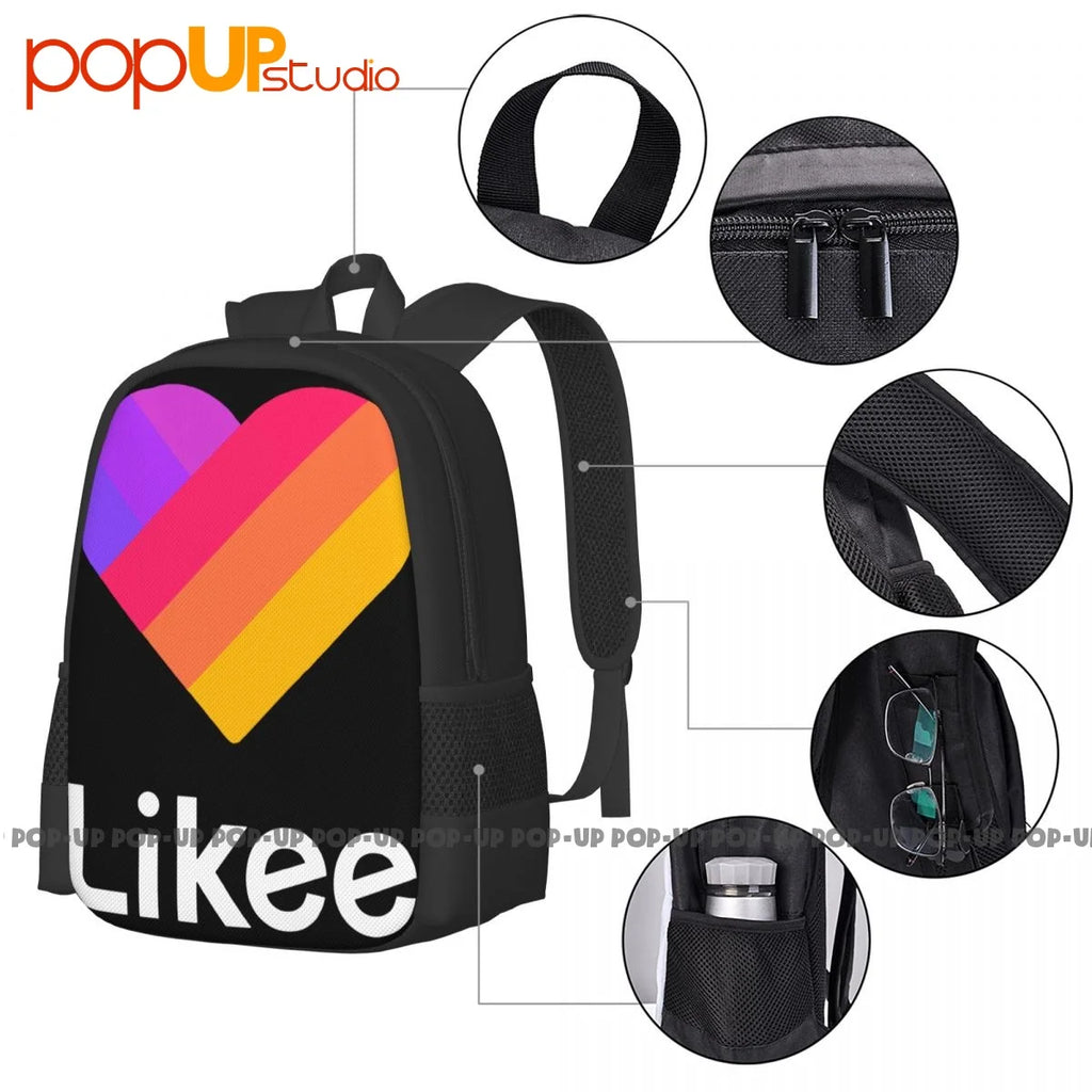 Likee Heart Backpack Large Capacity Foldable Sports Bag School Sport Bag