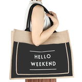 Large Capacity Linen Handbag for Women