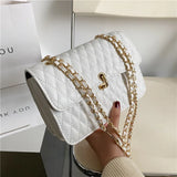 Lingge Chain Texture Messenger Bags For Women Shoulder Bags