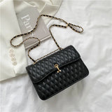 Lingge Chain Texture Messenger Bags For Women Shoulder Bags