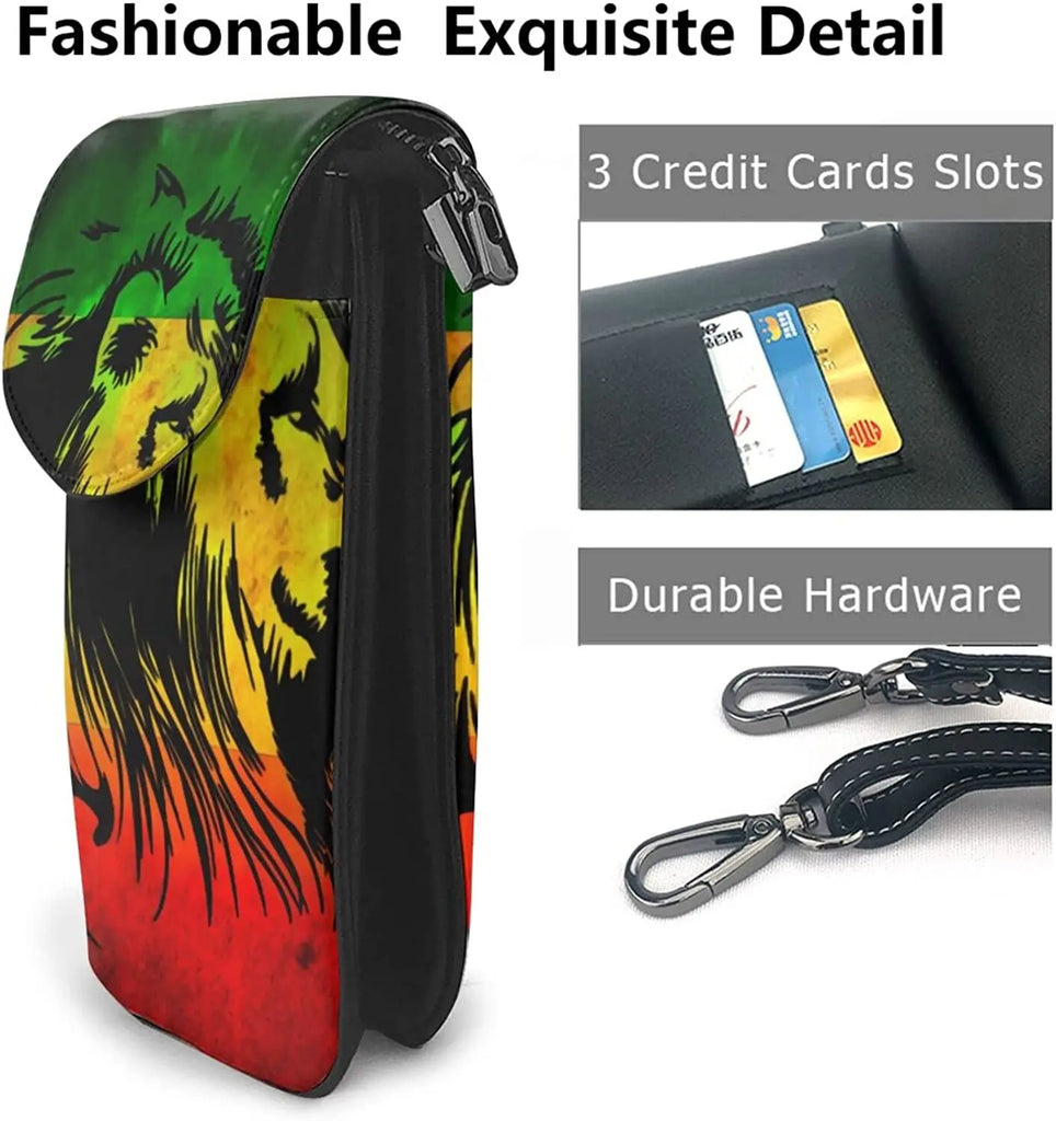 Lion Jamaica Flag Crossbody Cell Phone
