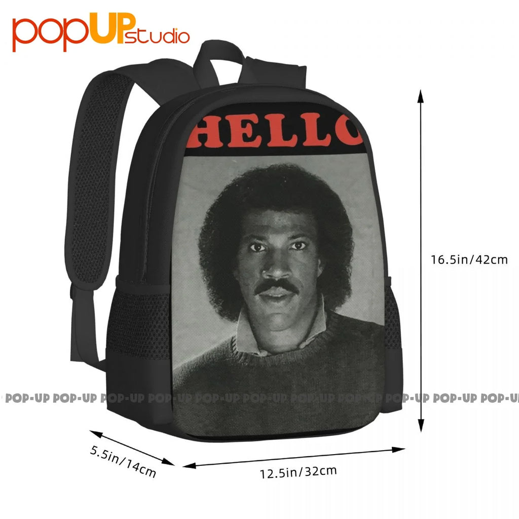 Lionel Richie Hello 1983 Photo Backpack Large Capacity Beach Gym Tote Bag