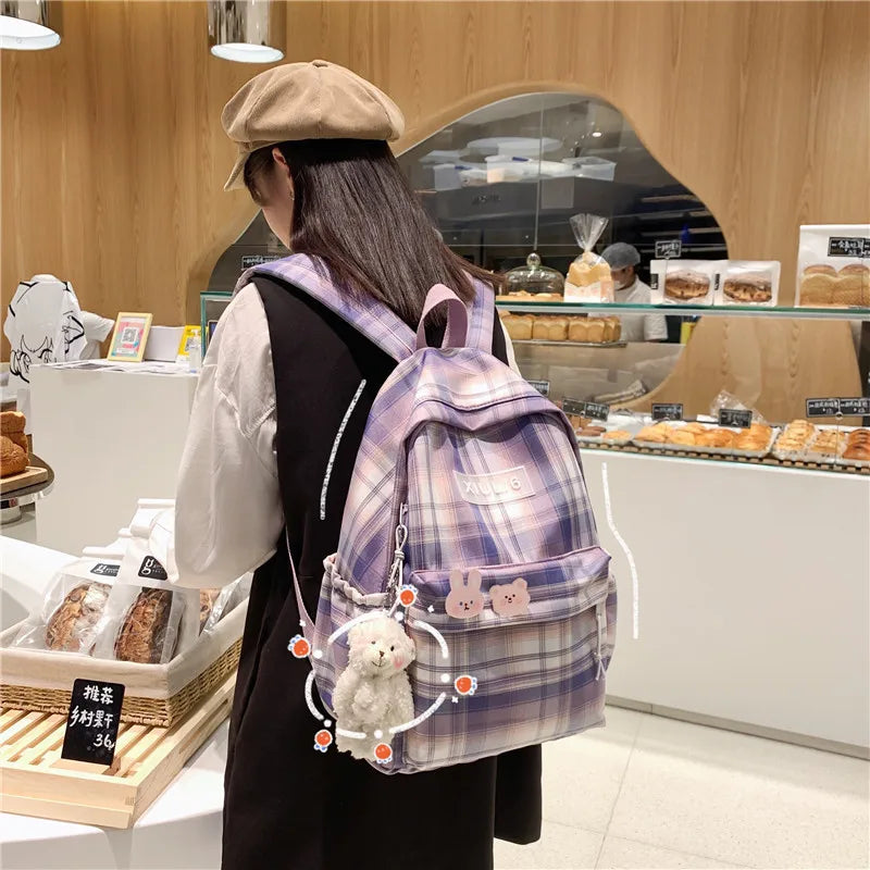 Japanese Campus High Capacity Cartoon Canvas Backpack