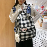 Japanese Campus High Capacity Cartoon Canvas Backpack