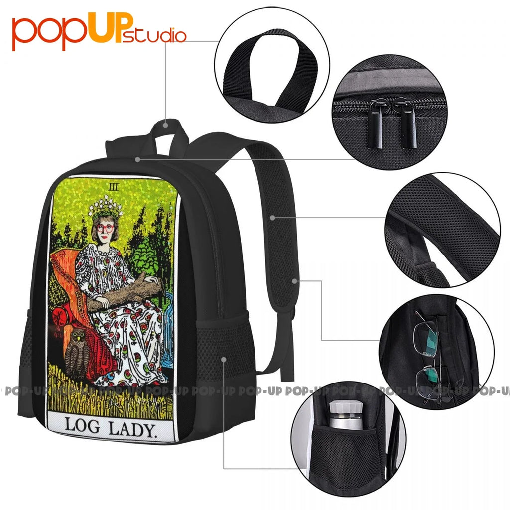 Log Lady Twin Peaks Backpack Large Capacity Schoolbag