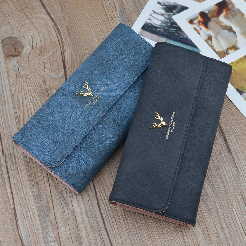 Long Ladies Wallet Soft PU Leather Large Capacity Clutch