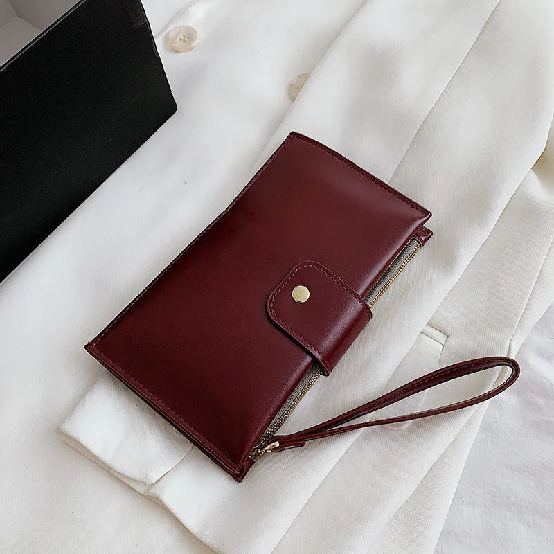 Long Wallet Retro PU Soft Leather Clutch Mobile Phone Bag