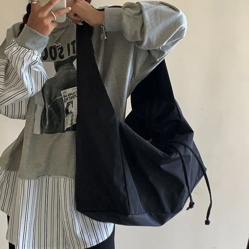 Large Capacity Nylon Shoulder Bag Purse for Women Men