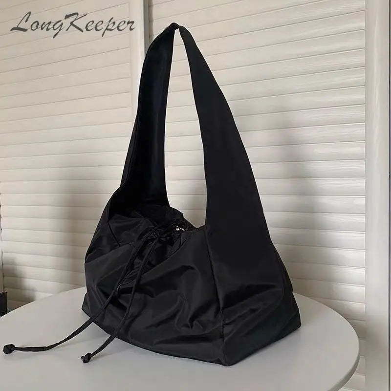 Large Capacity Nylon Shoulder Bag Purse for Women Men