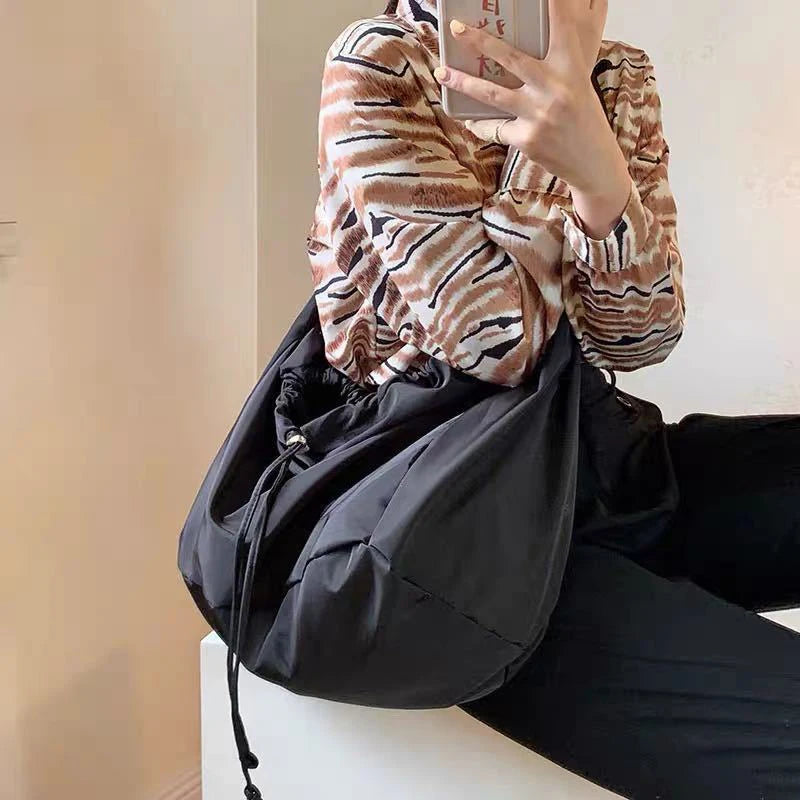 Large Capacity Nylon Shoulder Bag Purse for Women Men