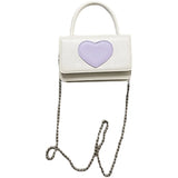Heart Pattern Crossbody Bag PU Leather Small Square Shoulder Bags Clutch Purse
