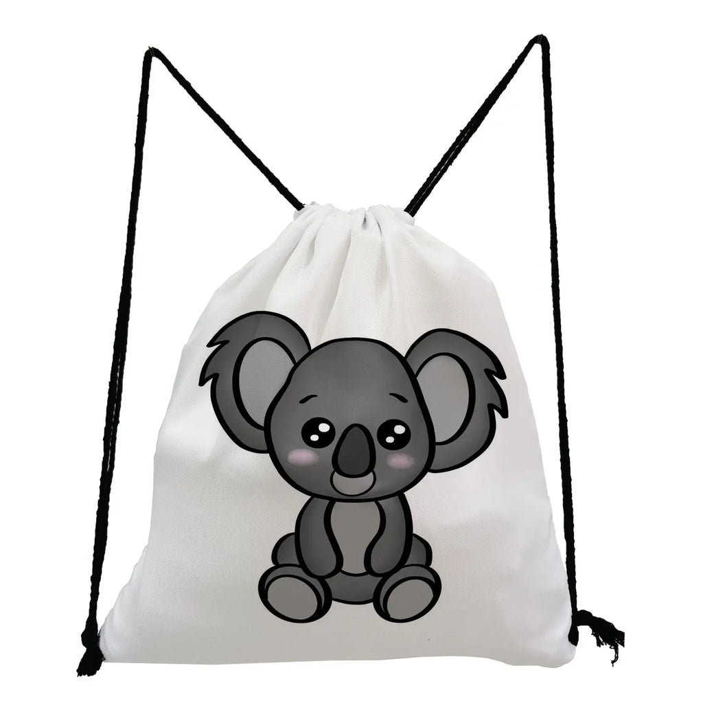 Cartoon Koala Print Drawstring Backpack for Students