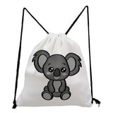 Cartoon Koala Print Drawstring Backpack for Students