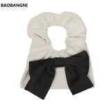 Bowknot Canvas Shoulder Bag Small Clutch Purse Handbag Girls Student Tote